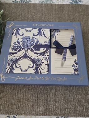 Studio Blue Floral Journal, List Pad & Pen Gift Set